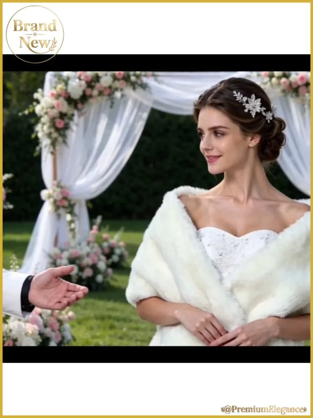 Faux Fur Capelet Wrap Shawl Wedding Bridal Shoulder Cape